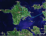 Meie Hiiumaa-tr�kk GPSi ja G. Earthiga. J��tee on �sna sirge.